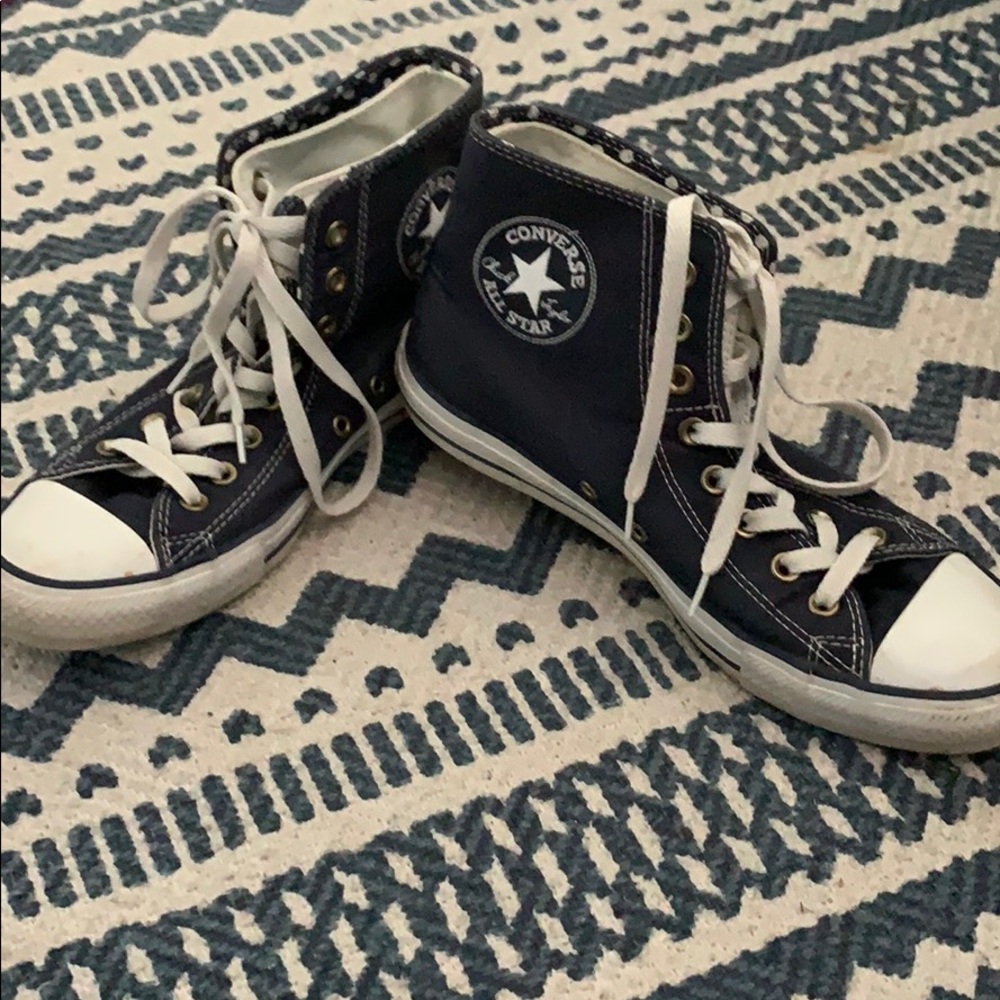 size 9 navy converse high tops